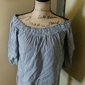 Old Navy Tops - Old Navy Black & White Gingham off shoulder Top Old Navy Tops - Old Navy Black & White Gingham off shoulder Top